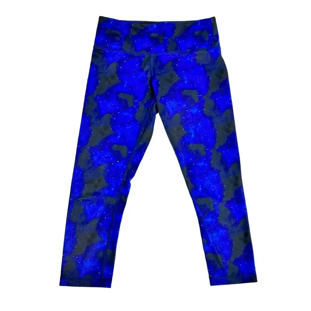 Just Live Leggings Low-Rise Cropped Stretch Pants Capri Size XS Blue Activewear
